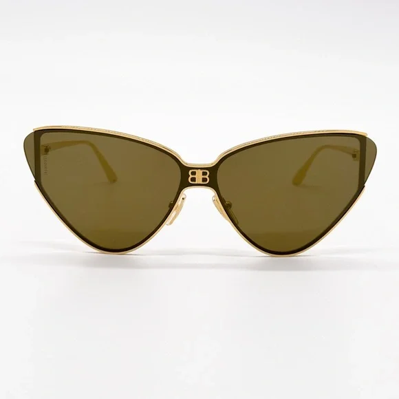 NEW BALENCIAGA CAT EYE GOLD SUNGLASSES BALENCIAGA
